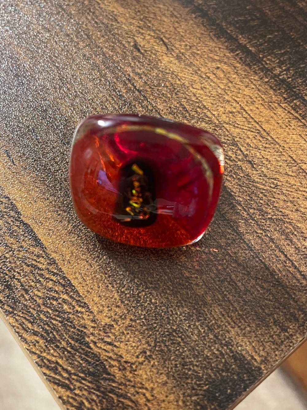 Glass Red Amber Decorative Paperweight